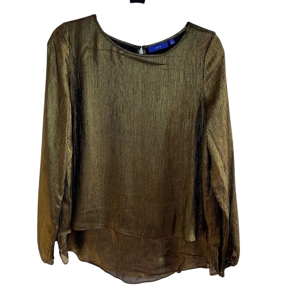 Apt. 9 Gold Layered Long Sleeve Blouse